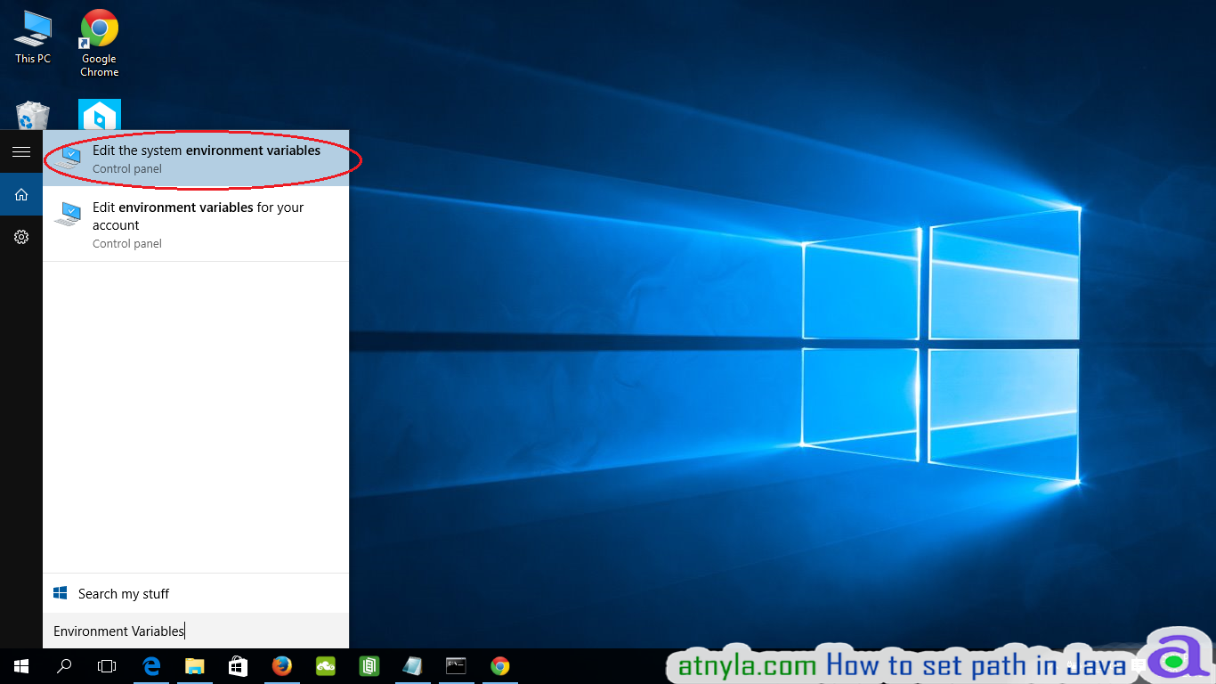 Edit the system environment variable